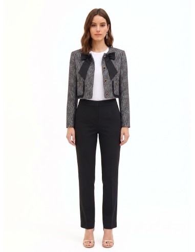 Veste courte en tweed avec nœud et épaulettes Rinascimento