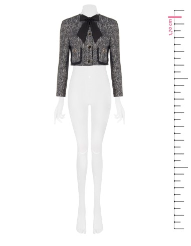 Veste courte en tweed avec nœud et épaulettes Rinascimento