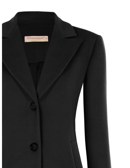 Manteau mi-long cintré en drap avec col à revers Rinascimento
