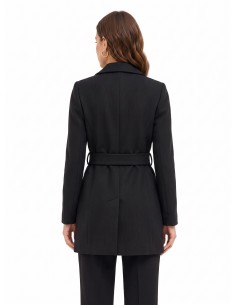 Manteau en drap à coupe droite avec ceinture assortie Rinascimento 2