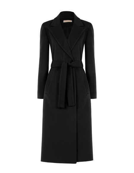 Manteau en drap à coupe droite avec ceinture assortie Rinascimento