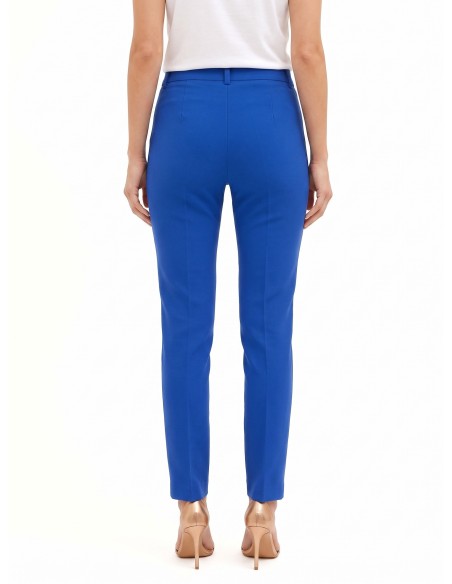 Pantalon cigarette en tissu technique avec bouton siglé Rinascimento