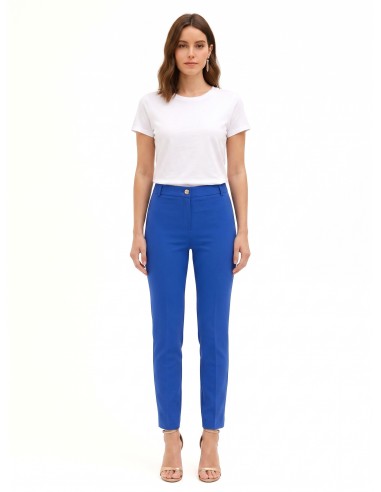 Pantalon cigarette en tissu technique avec bouton siglé Rinascimento