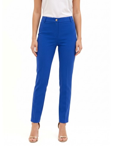 Pantalon cigarette en tissu technique avec bouton siglé Rinascimento