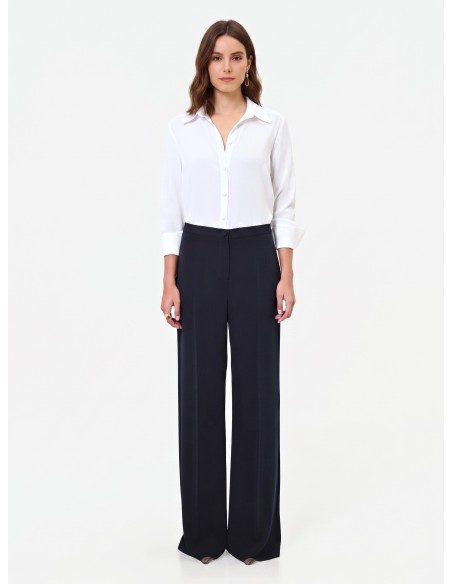 Pantalon Studio Palazzo à rayures tennis en crêpe Rinascimento