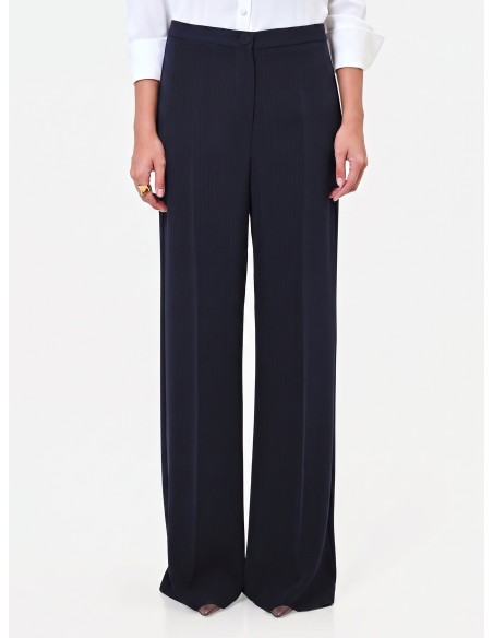 Pantalon Studio Palazzo à rayures tennis en crêpe Rinascimento