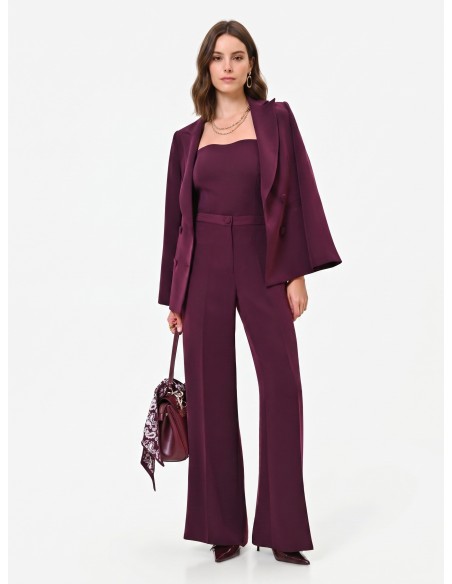 Pantalon Studio Palazzo à rayures tennis en crêpe Rinascimento
