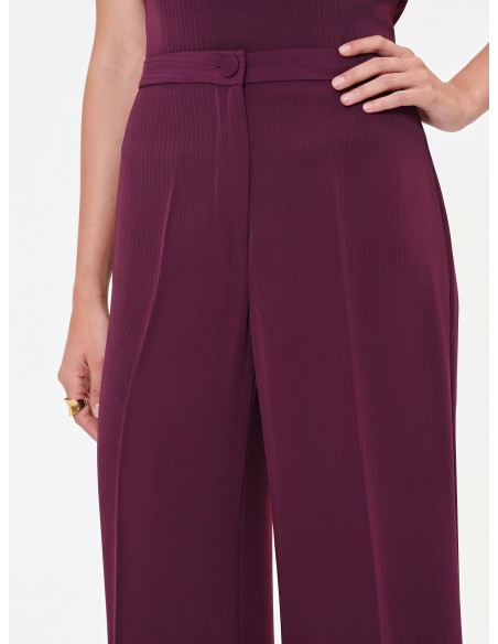 Pantalon Studio Palazzo à rayures tennis en crêpe Rinascimento