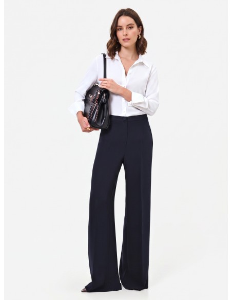 Pantalon Studio Palazzo à rayures tennis en crêpe Rinascimento