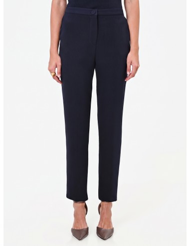 Pantalon droit Studio à fines rayures en crêpe Rinascimento