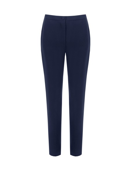 Pantalon droit Studio à fines rayures en crêpe Rinascimento