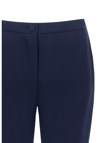 Pantalon droit Studio à fines rayures en crêpe Rinascimento