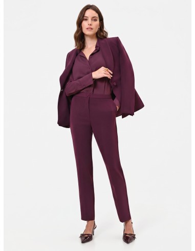 Pantalon droit Studio à fines rayures en crêpe Rinascimento