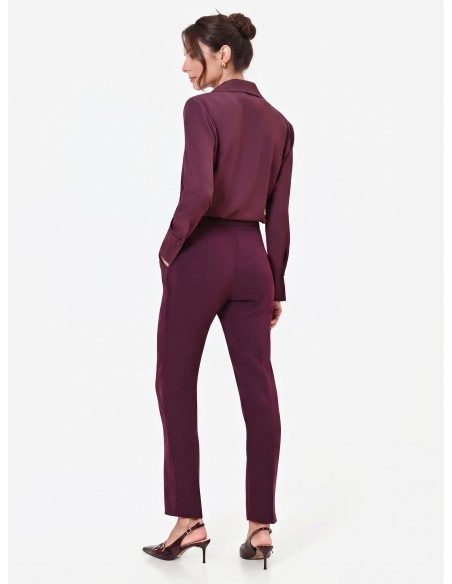 Pantalon droit Studio à fines rayures en crêpe Rinascimento