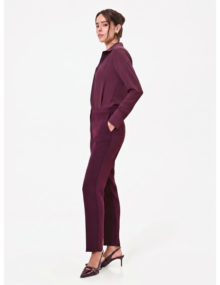 Pantalon droit Studio à fines rayures en crêpe Rinascimento
