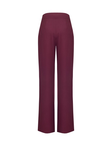 Wijde broek van technische stof met omslag in de taille en gesp Rinascimento