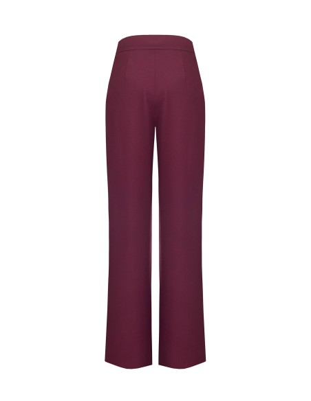 Pantalon large en tissu technique avec revers à la taille et boucle Rinascimento