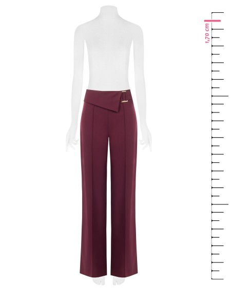 Pantalon large en tissu technique avec revers à la taille et boucle Rinascimento