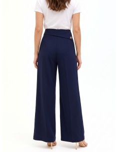 Palazzobroek van cadistof met omslagband in de taille en juweeldetail van Rinascimento 2