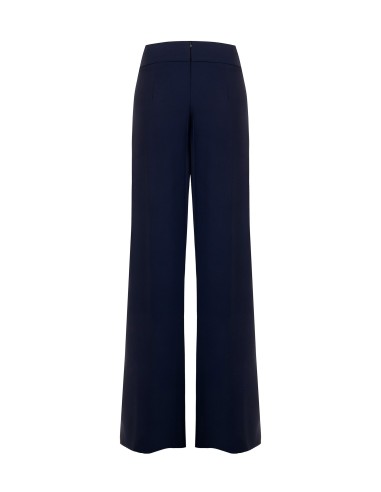 Pantalon palazzo en tissu cadi avec revers à la taille et détail bijou Rinascimento