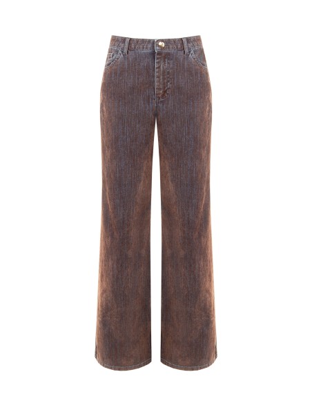 Fluwelen wide-leg-jeans Rinascimento