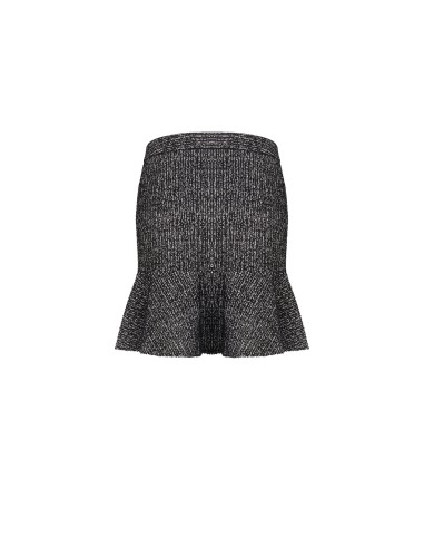 Tweed minirok met volantzoom en gerafelde zakken Rinascimento