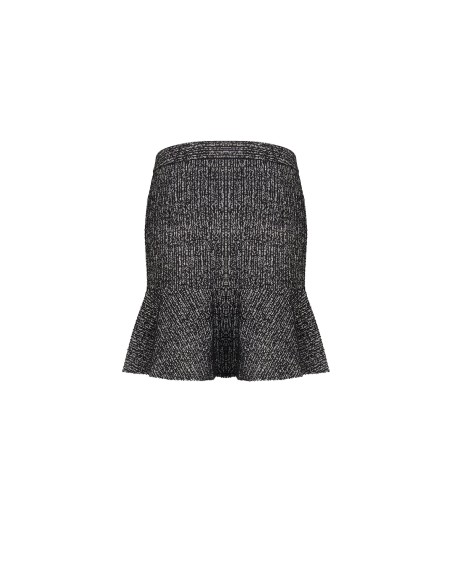 Tweed minirok met volantzoom en gerafelde zakken Rinascimento