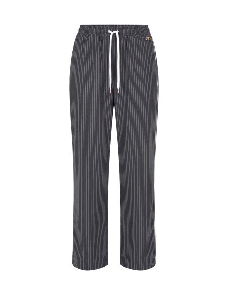 Pantalon rayé avec empiècement en dentelle Liu Jo