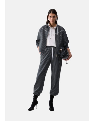 Gestreepte pantalon met kanten inzetstuk van Liu Jo