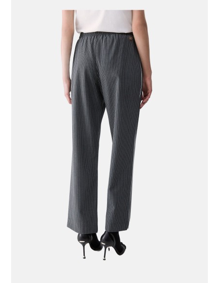 Pantalon rayé avec empiècement en dentelle Liu Jo