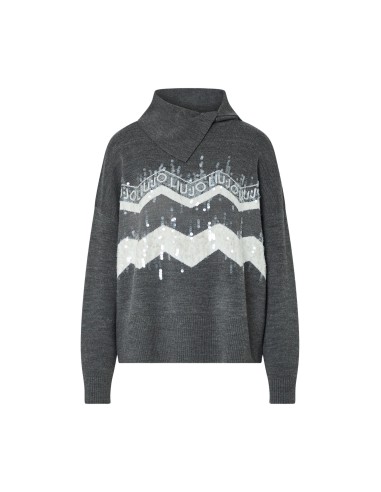 Pull Jacquard en Mélange de Laine Liu Jo