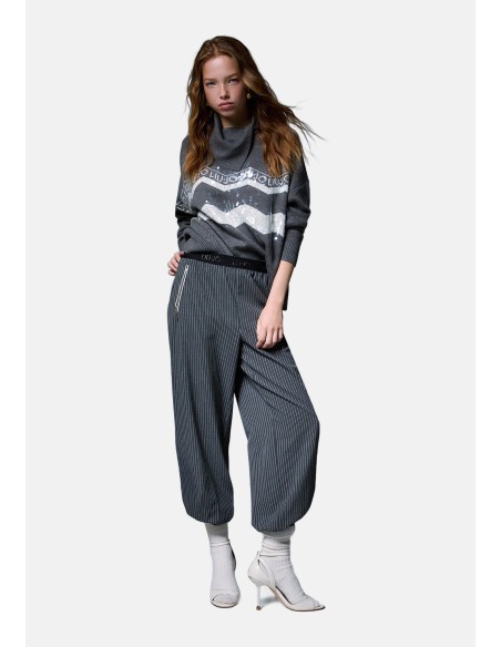 Pull Jacquard en Mélange de Laine Liu Jo