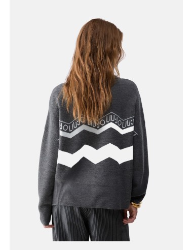 Pull Jacquard en Mélange de Laine Liu Jo