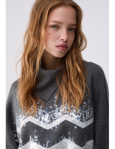 Pull Jacquard en Mélange de Laine Liu Jo