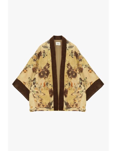Manteau court à motif floral avec bordures contrastantes Dixie