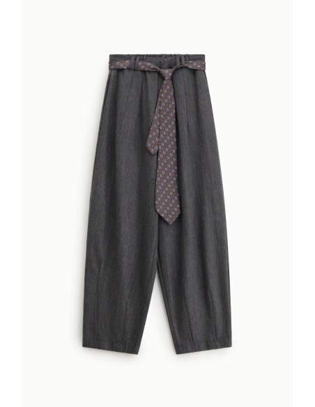 Pantalon palazzo rayé avec ceinture imprimée Dixie