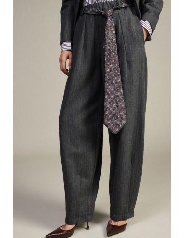 Pantalon palazzo rayé avec ceinture imprimée Dixie