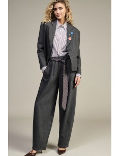 Pantalon palazzo rayé avec ceinture imprimée Dixie