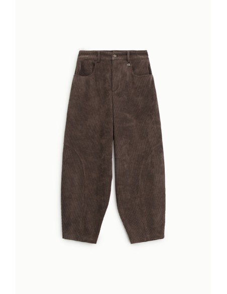 Pantalon palazzo côtelé taille haute Dixie