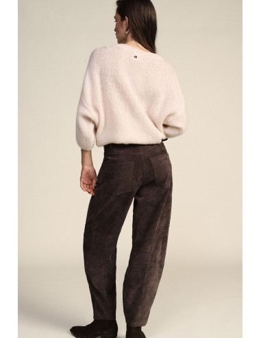 Pantalon palazzo côtelé taille haute Dixie