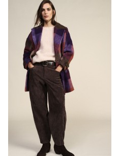 Pantalon palazzo côtelé taille haute Dixie