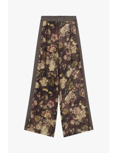 Pantalon palazzo à motif floral fantaisie taille haute Dixie