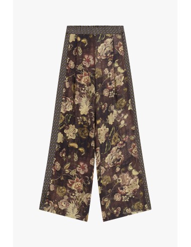 Pantalon palazzo à motif floral fantaisie taille haute Dixie