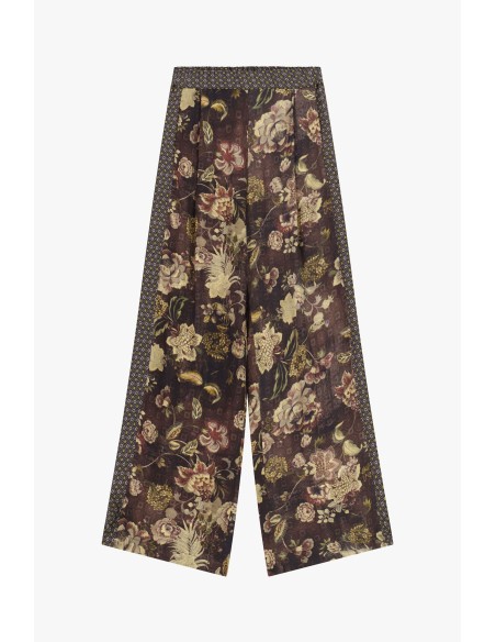 Pantalon palazzo à motif floral fantaisie taille haute Dixie