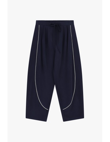 Pantalon palazzo cropped avec liserés contrastants Dixie