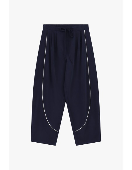 Pantalon palazzo cropped avec liserés contrastants Dixie
