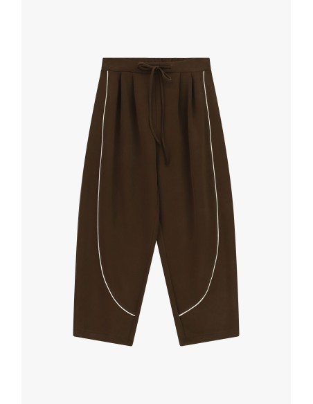 Pantalon palazzo cropped avec liserés contrastants Dixie