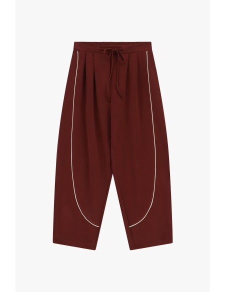 Pantalon palazzo cropped avec liserés contrastants Dixie