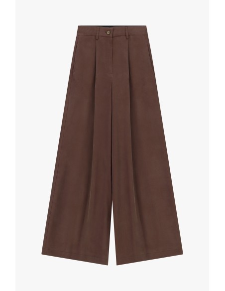 Pantalon palazzo taille haute à pinces Dixie