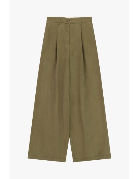 Pantalon palazzo taille haute à pinces Dixie